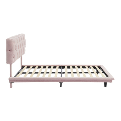 Joy Full Size Upholstered Bed with Light Stripe - Pink