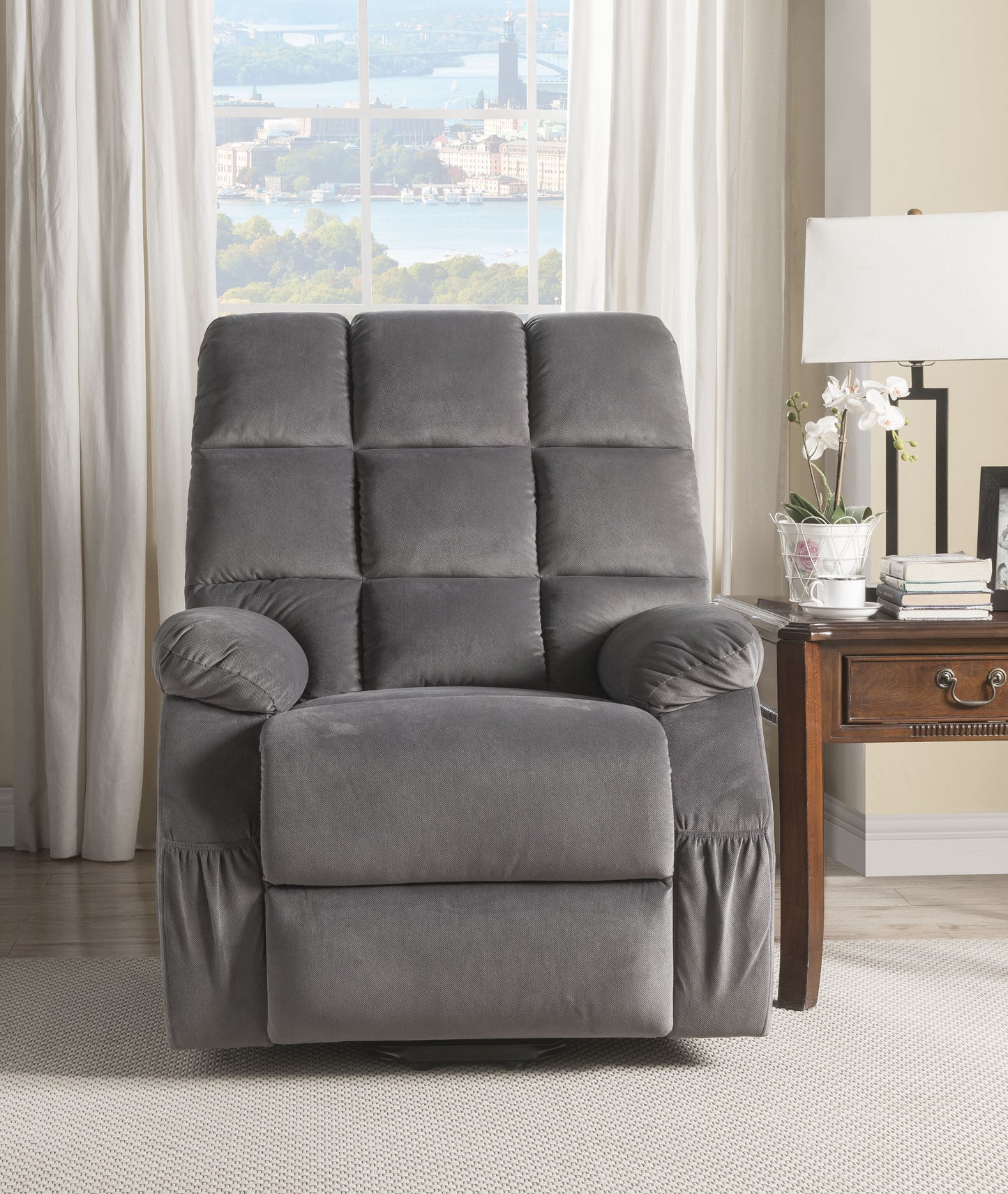 Luca Power Lift Recliner with Massage - Gray