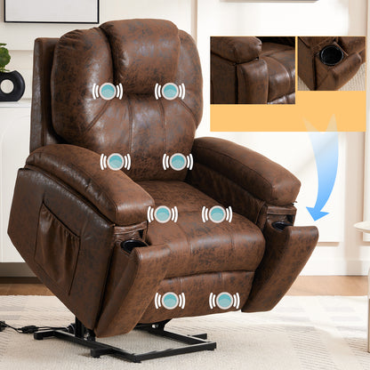 Rocha Power Lift Recliner Chair with Massage - Brown