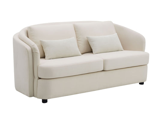 Mariko Linen Loveseat with 2 Toss Pillows