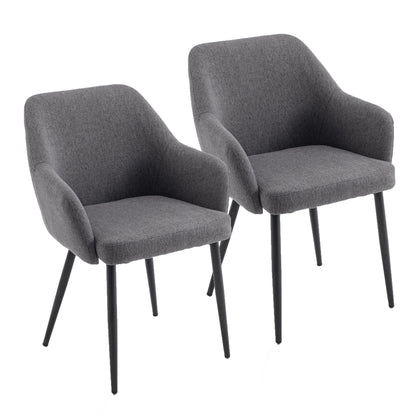 Beton Dining Chairs with Metal Legs (Set of 2) - Dark Gray