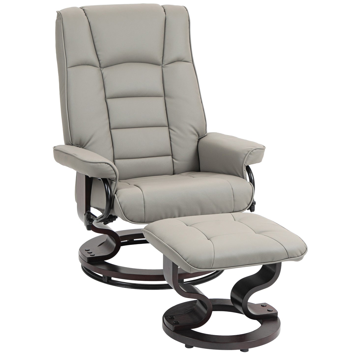 Lulu Swivel Recliner with Ottoman - Gray