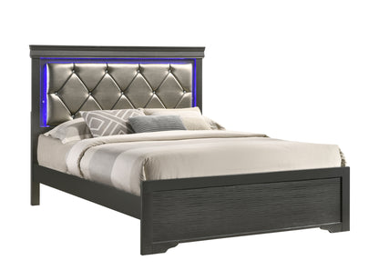 Ola Queen Size LED Bed - Gray