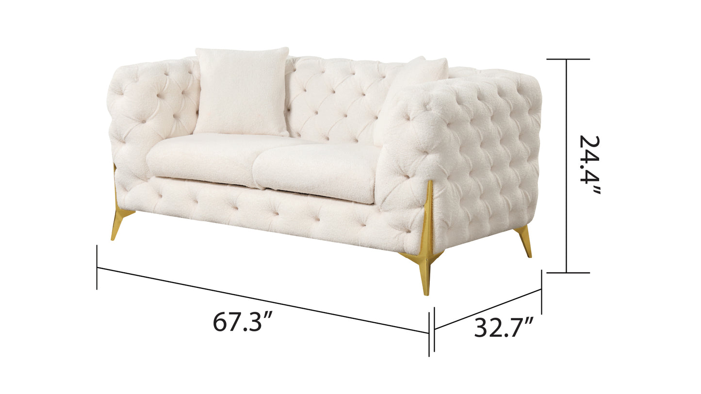 Norton Modern Style Loveseat - Cream