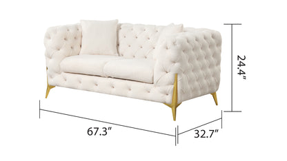 Norton Modern Style Loveseat - Cream