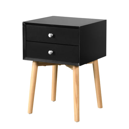 Tim Nightstand 2-Drawers - Black