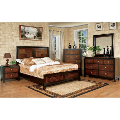 Natasia Solidwood Queen Size Bed - Walnut