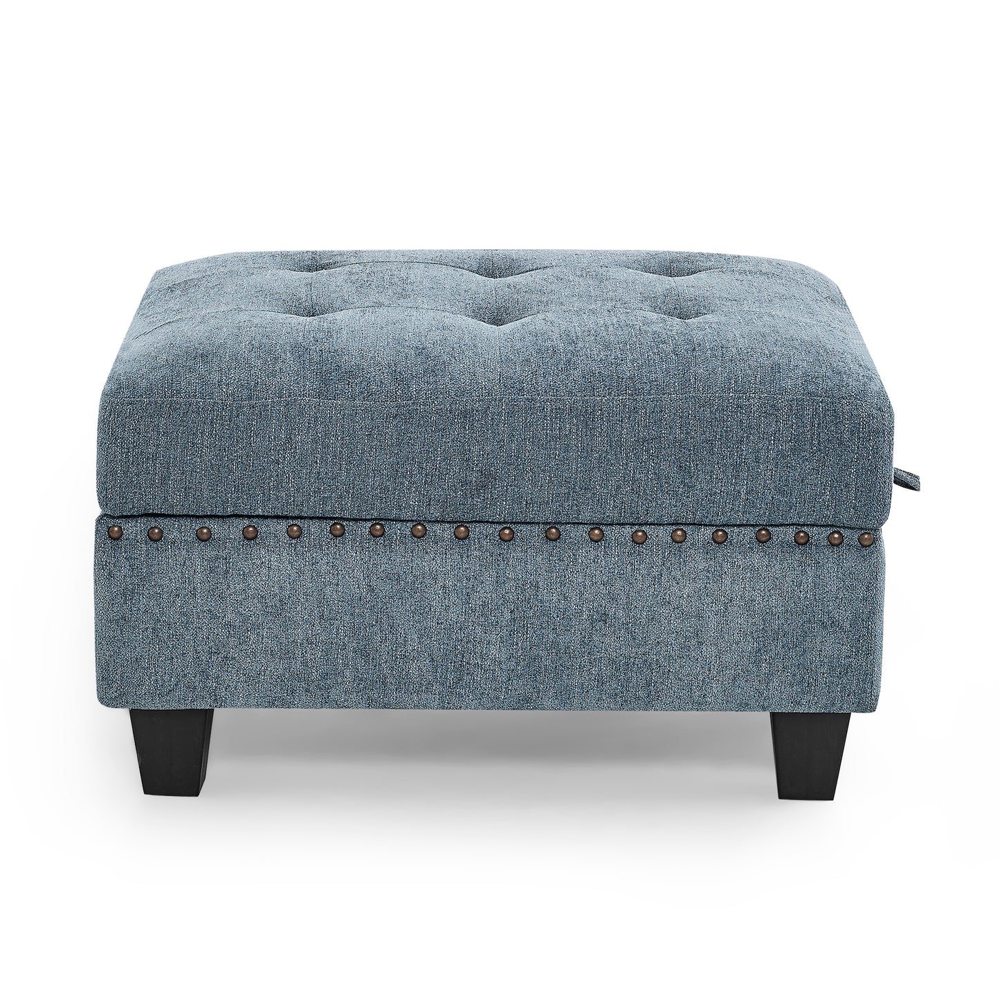 Molly Modular Sectional Sofa Two Single Chair ,Two Corner and Two Ottoman - Navy Blue