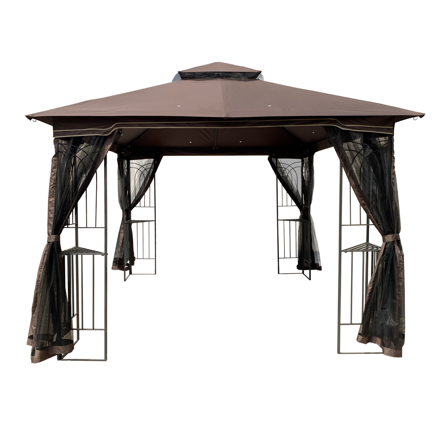 Zamora 10 x 10 ft Outdoor Patio Gazebo Canopy Tent - Brown