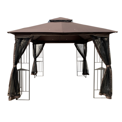 Zamora 10 x 10 ft Outdoor Patio Gazebo Canopy Tent - Brown