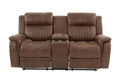 Cooper Manual Motion Loveseat w Console - Coffee