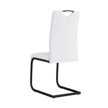 Shea Pu Dining Chairs with Black Metal Leg (Set of 2) - White