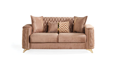 Luna Modern Style Loveseat - Copper