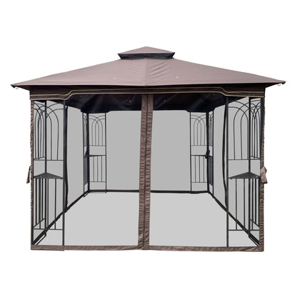 Zamora 10 x 10 ft Outdoor Patio Gazebo Canopy Tent - Brown