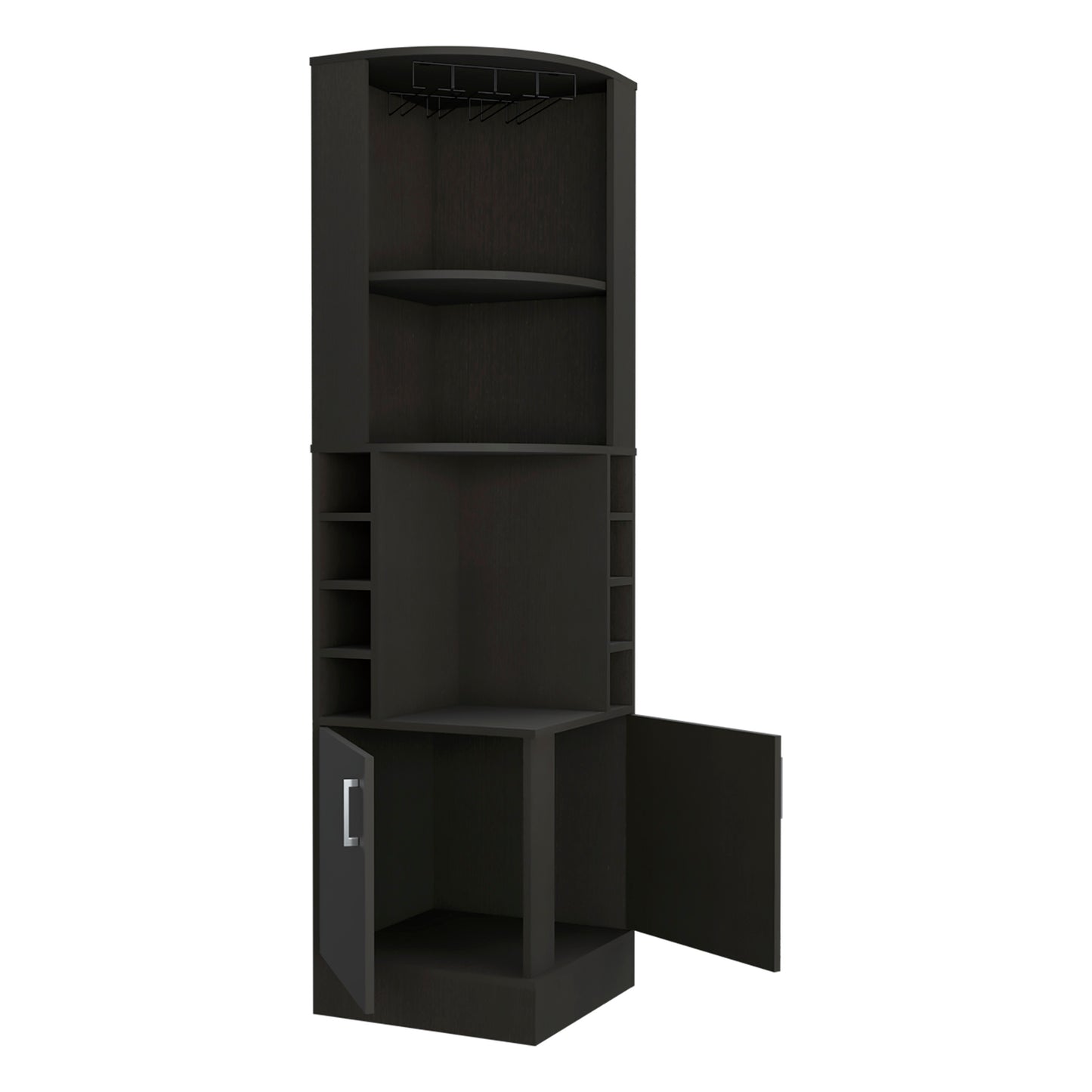 Jamesport 4-Bottle 2-Shelf Bar Cabinet - Black