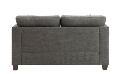 Laurissa Linen Loveseat w/4 Pillows - Dark Gray