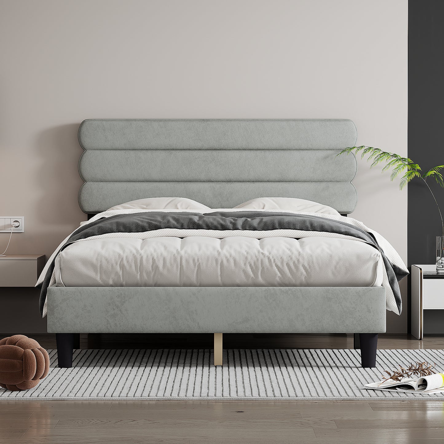 Wee Full Size Bed Frame - Light Gray