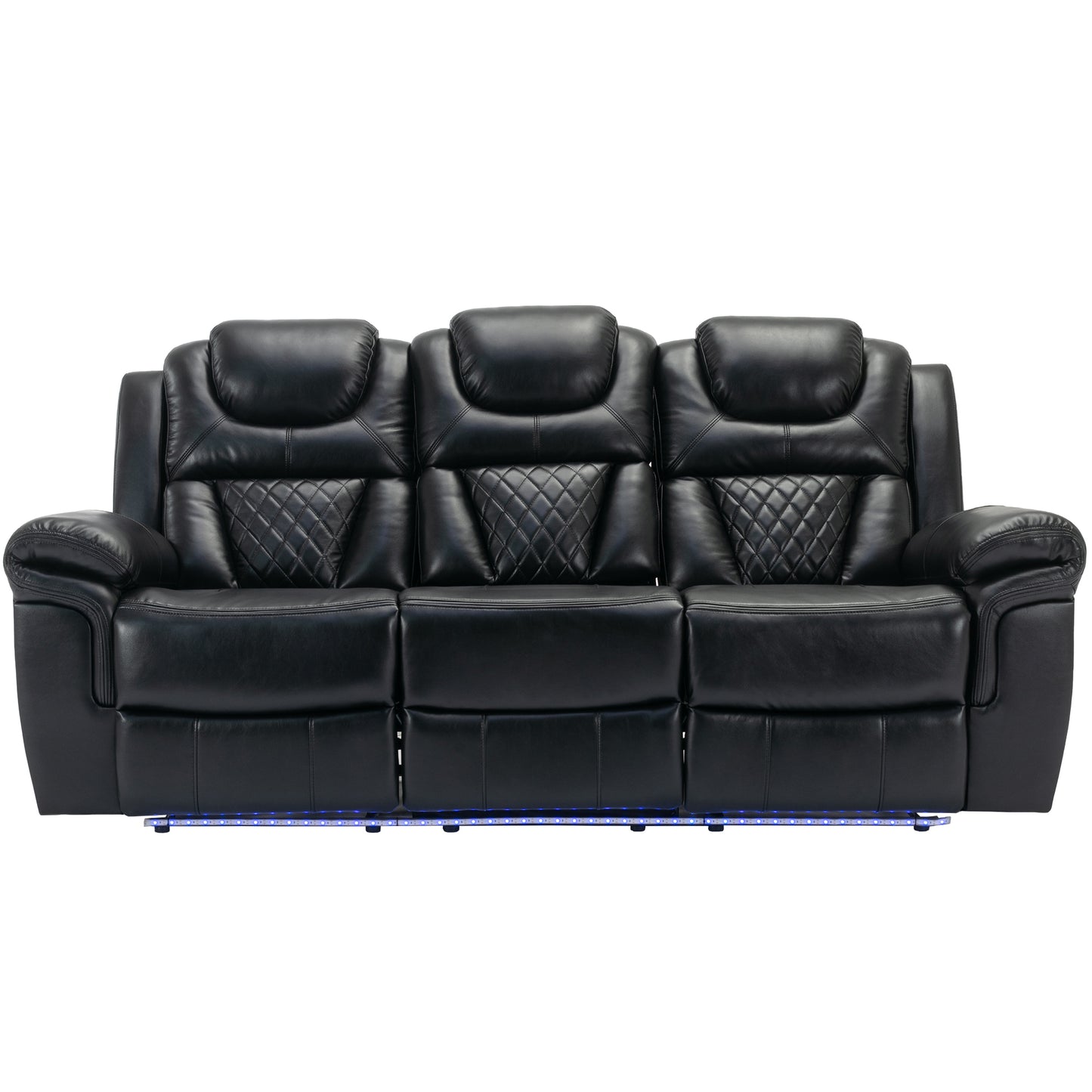 Milo 3 Pieces Recliner Sofa Sets - Black