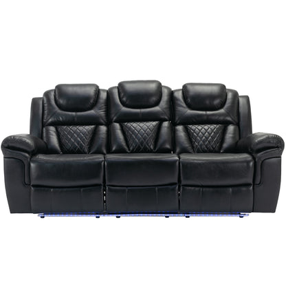 Milo 3 Pieces Recliner Sofa Sets - Black