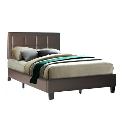 Go Green Woods Elegant Faux Leather Upholstered Panel Bed Queen