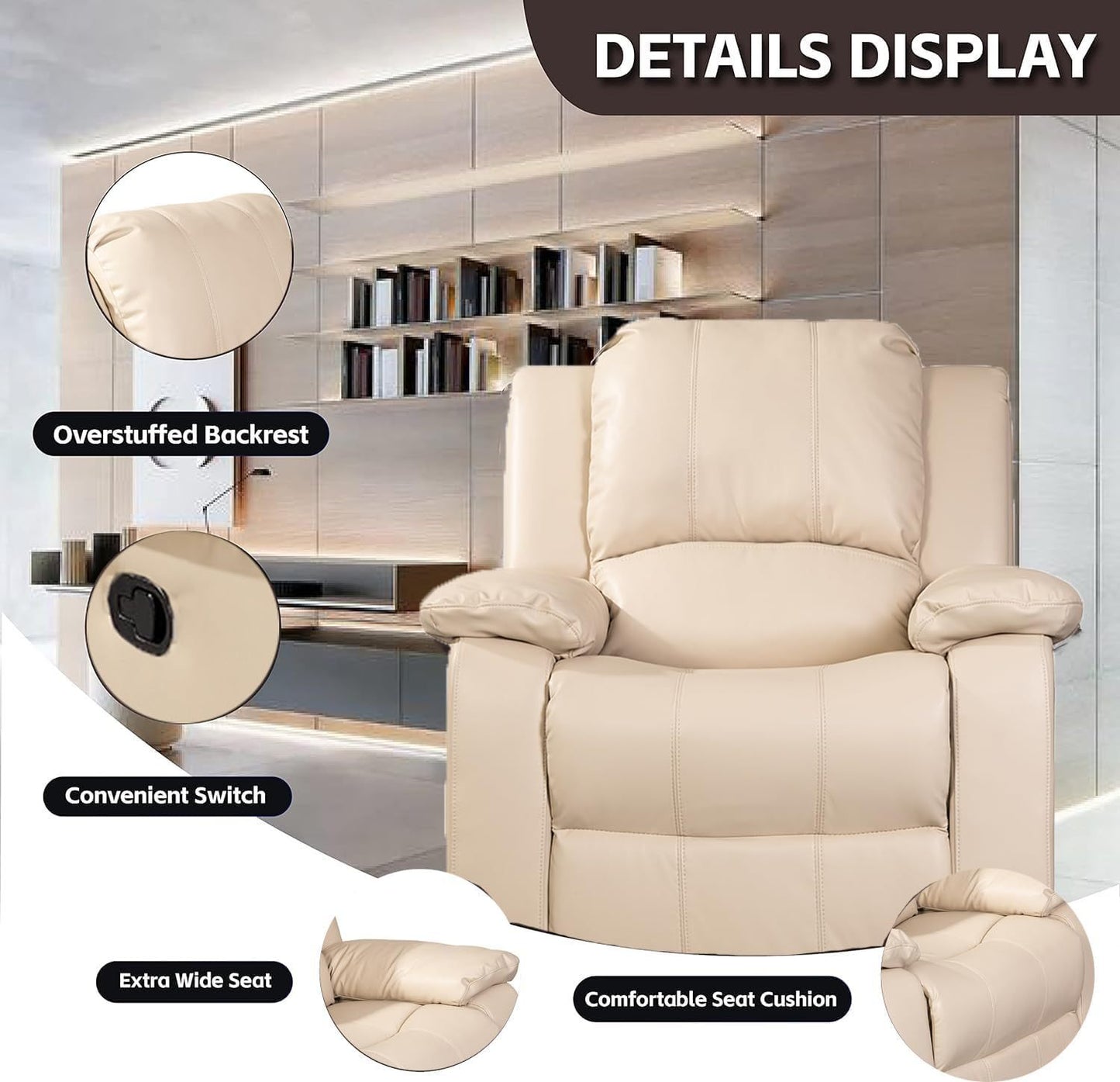 Rossi Power Recliner Chair - Beige