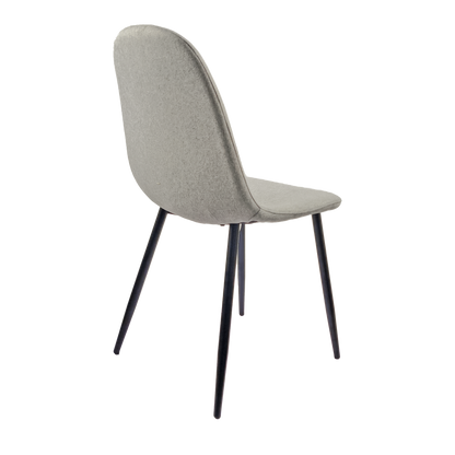 Ona II Fabric Dining Chairs with Black Metal Leg (Set of 2) - Light Gray