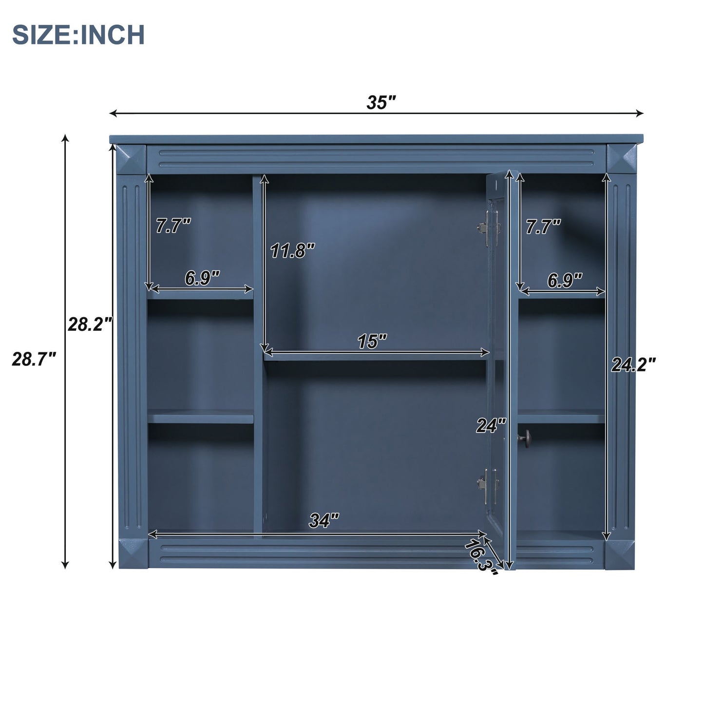 Royal Blue Wall Mounted Bathroom Storage Cabinet