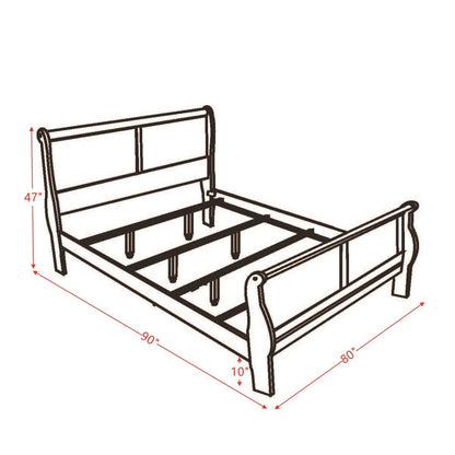 Louis Philippe Eastern King Bed - Cherry