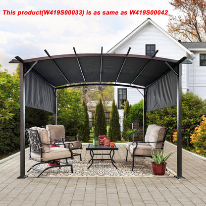 Manson 12 x 9 ft Outdoor Retractable Pergola - Gray