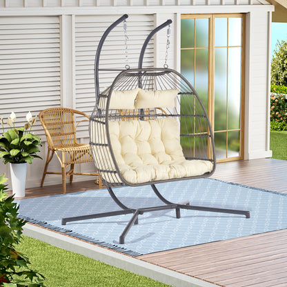 Thornton For 2 People Outdoor Rattan Hanging Chair - Beige