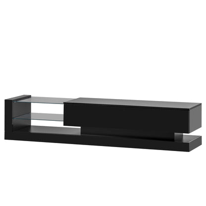 Belmo TV Stand with LED Color Changing Lights - Black