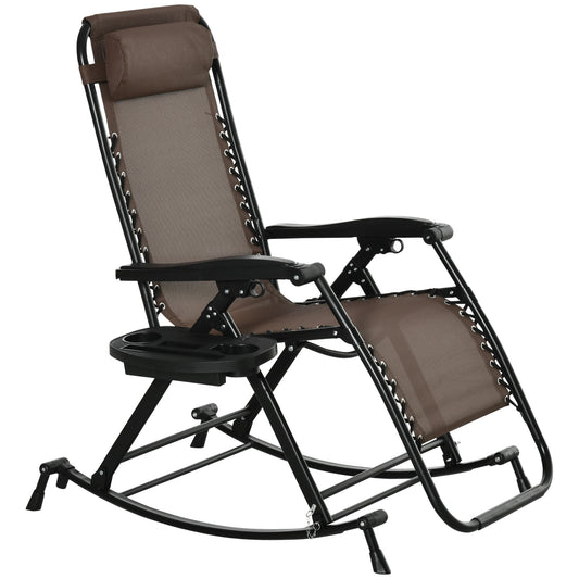 Devon Outdoor Foldable Rocking Chairs - Brown