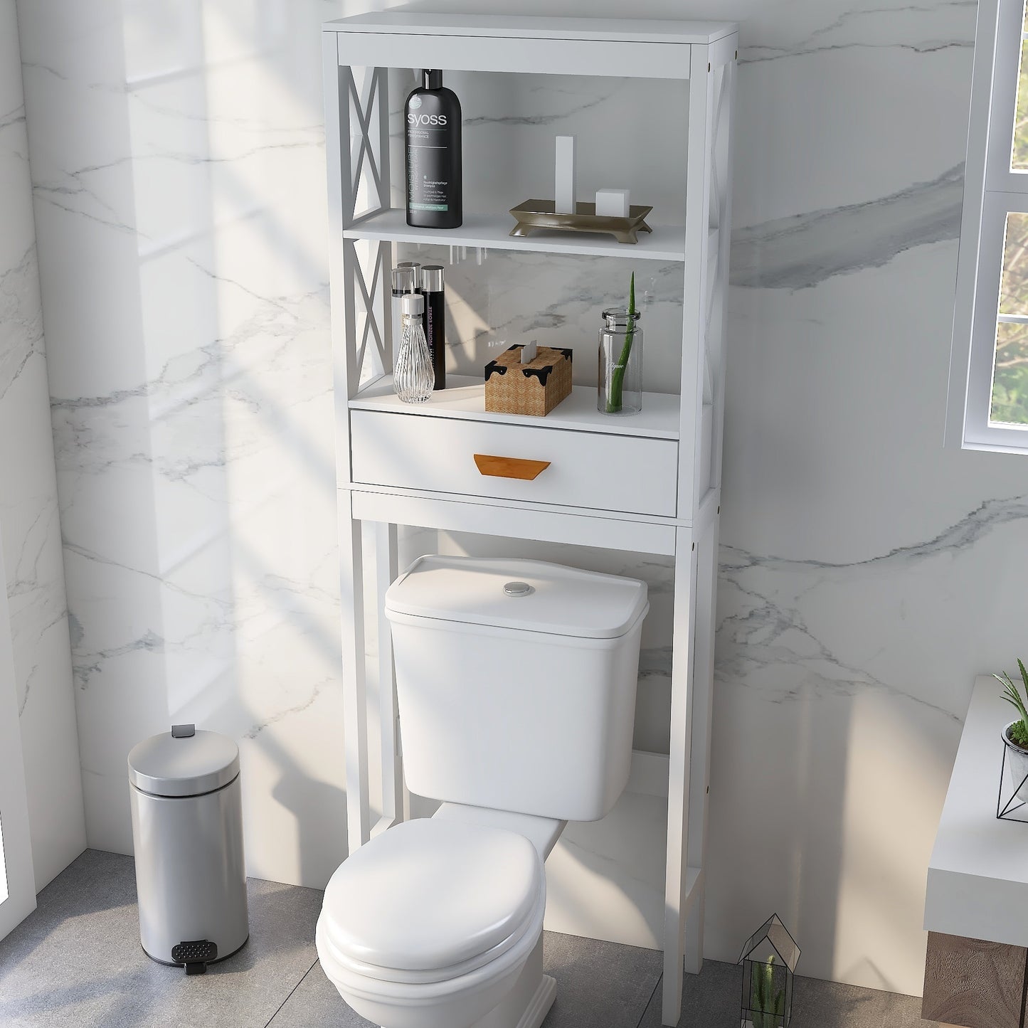 Aura Over-the-Toilet Storage Cabinet White