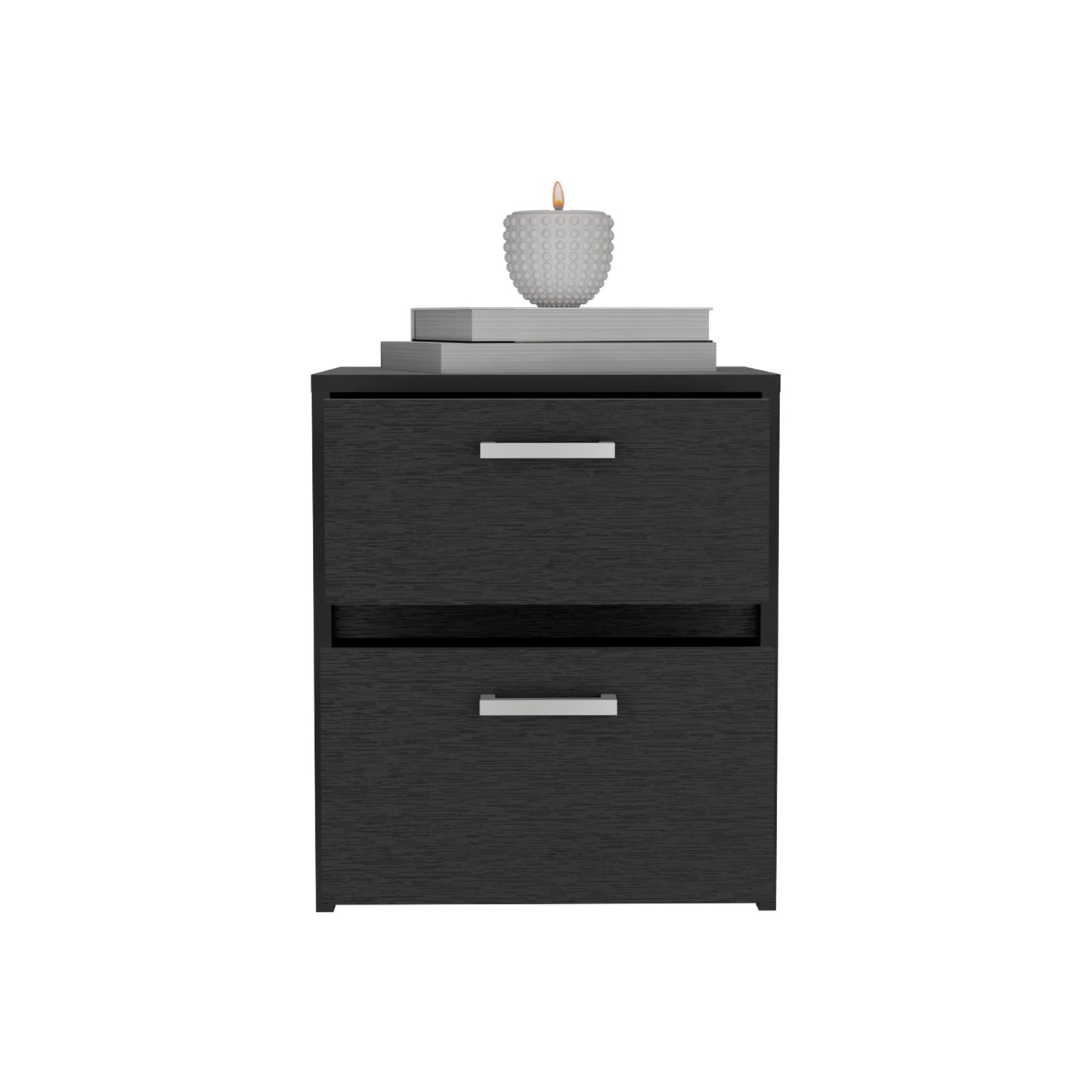 Trivor 2 Drawers Nightstand - Black