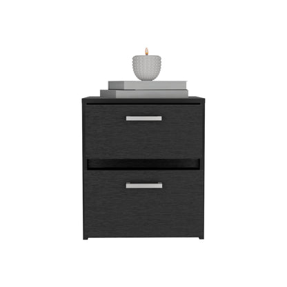 Trivor 2 Drawers Nightstand - Black