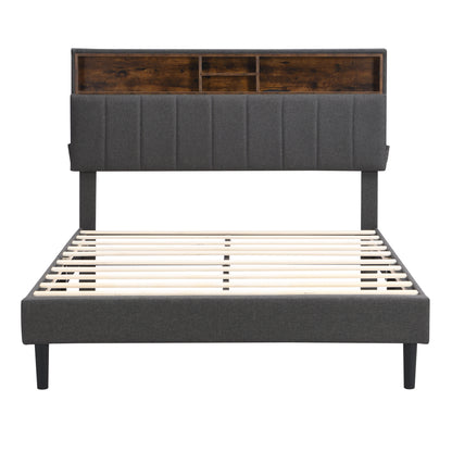 Alvin Full Size Platform Bed Frame - Gray