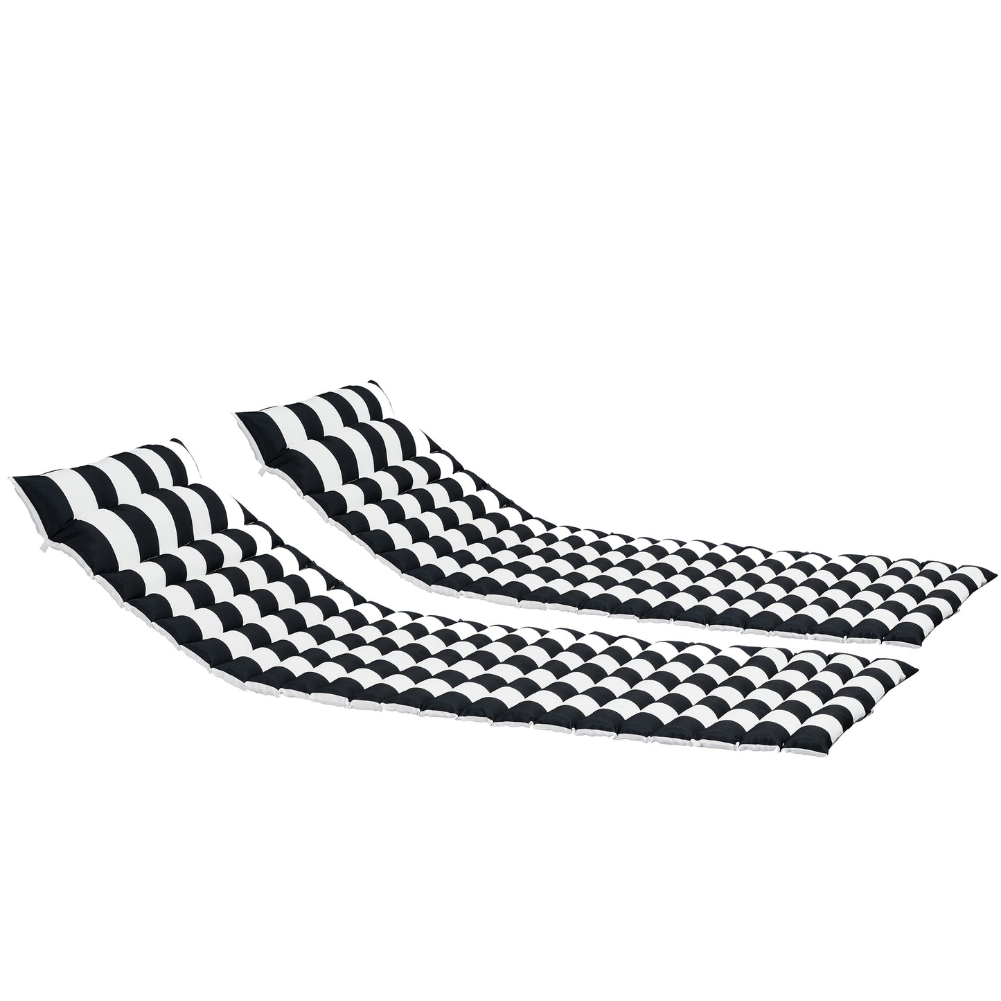 Dio Outdoor Lounge Chair Cushion Replacement (Set of 2) - Black White