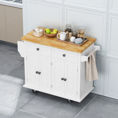 Nexa Kitchen Island Cart - White