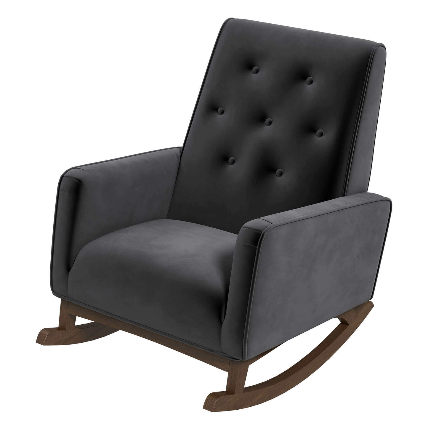 Demetrius Solid Wood Rocking Chair - Dark Gray