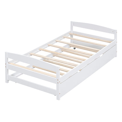 Array Twin Size Daybed with Twin Size Trundle - White