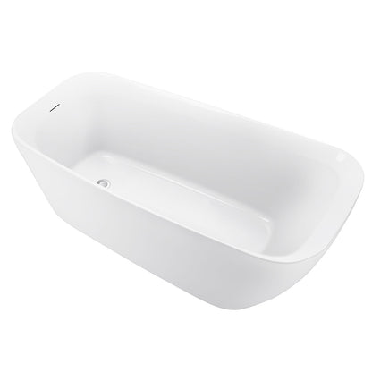 Amir 66" Acrylic Freestanding Soaking Bathtub  - White