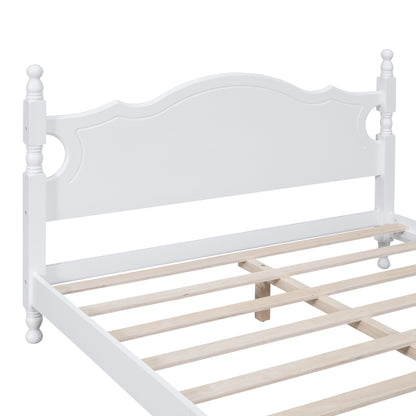 Quarto II Queen Size Wood Platform Bed Frame - White