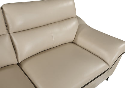 Eden Genuine Leather Loveseat - Beige