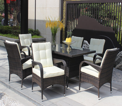 Lugo 7 Pc Patio Rectangular Dining Set