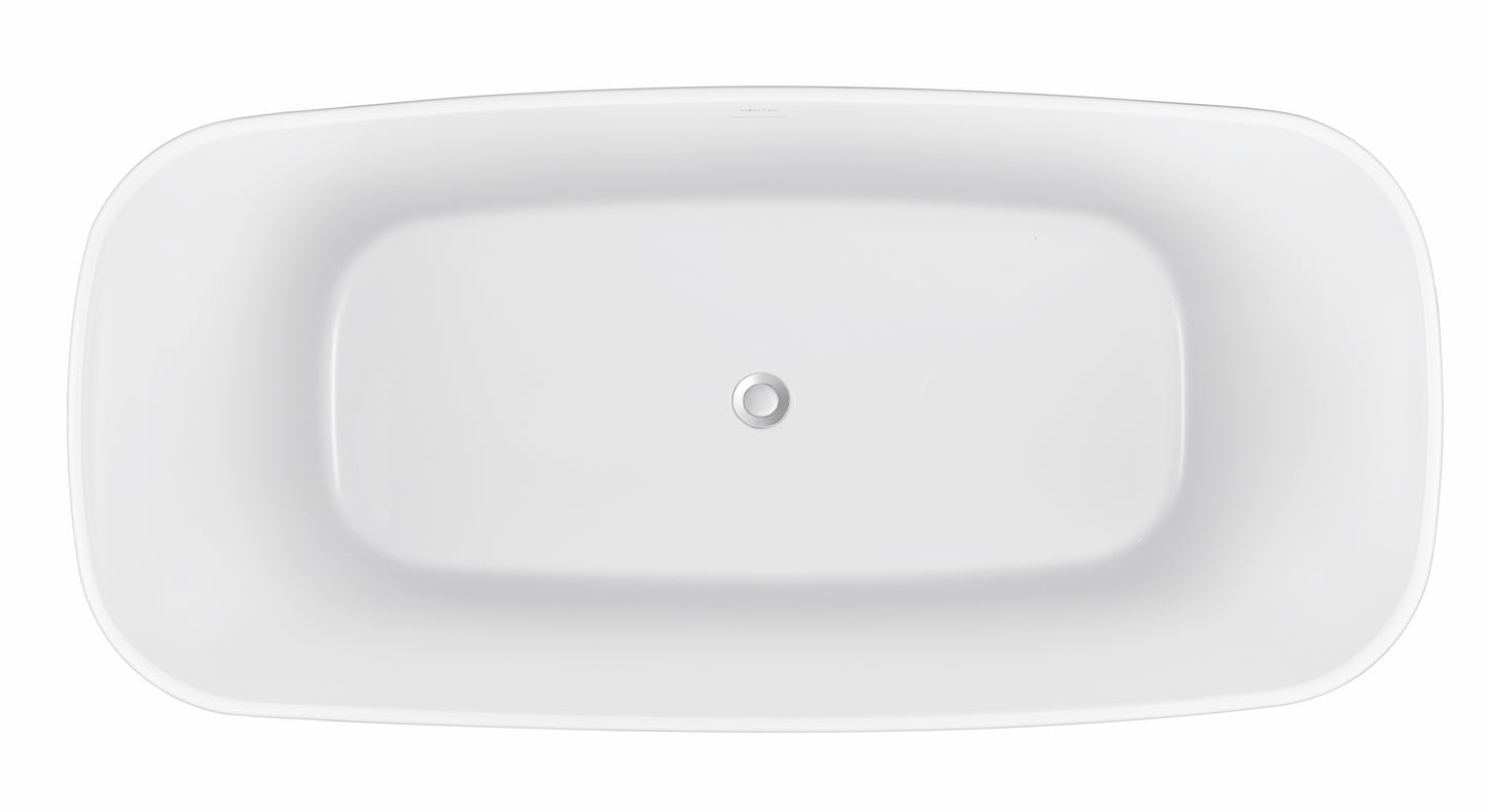 Sato 59" Acrylic Freestanding Soaking Bathtub  - White