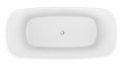 Sato 59" Acrylic Freestanding Soaking Bathtub  - White