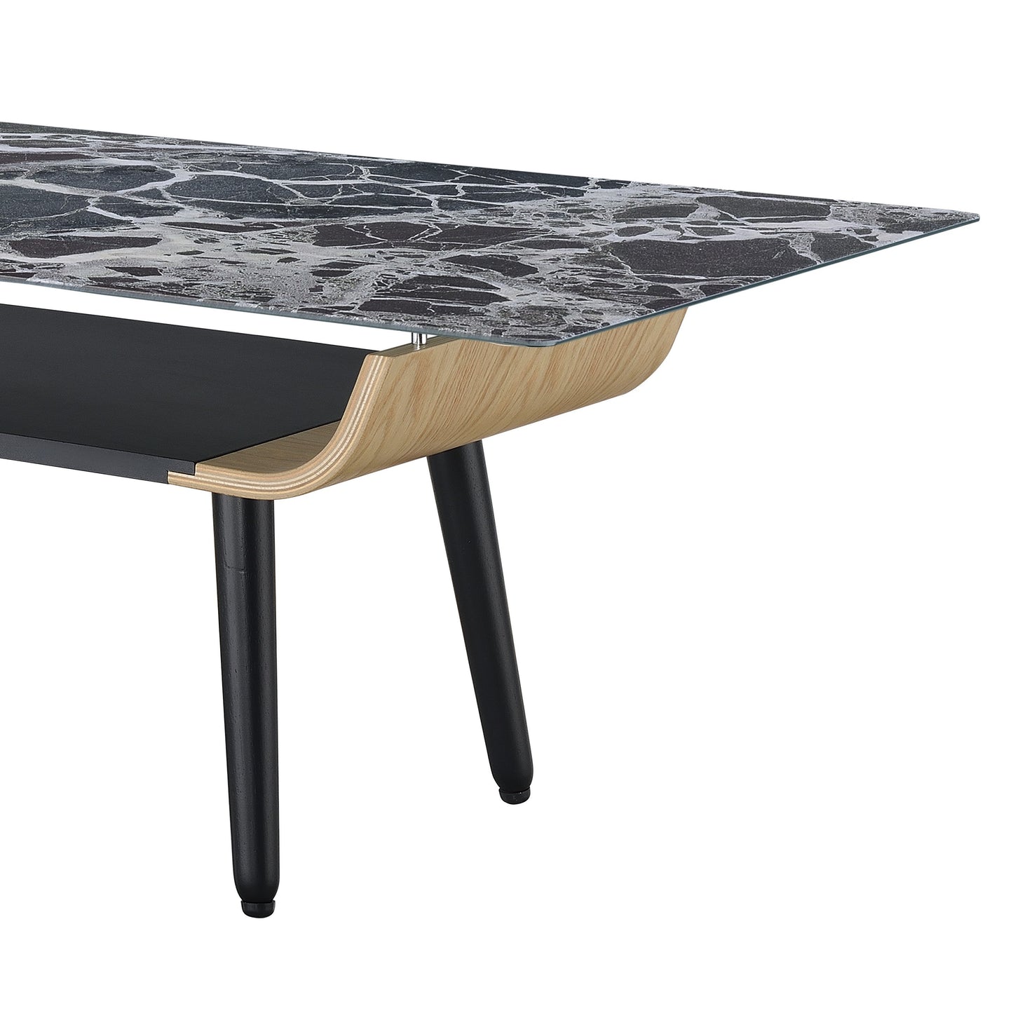 Valor Coffee Table Black Marble Texture Top