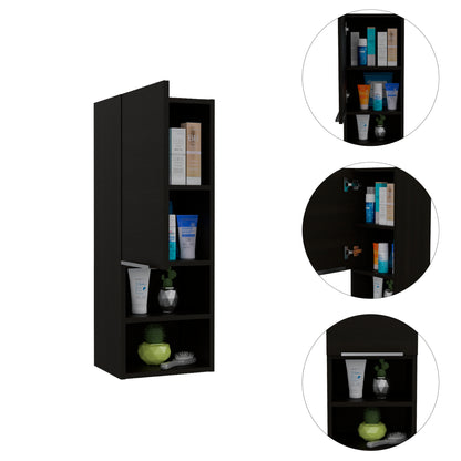 Kingston Rectangle 2-Shelf Medicine Cabinet - Black