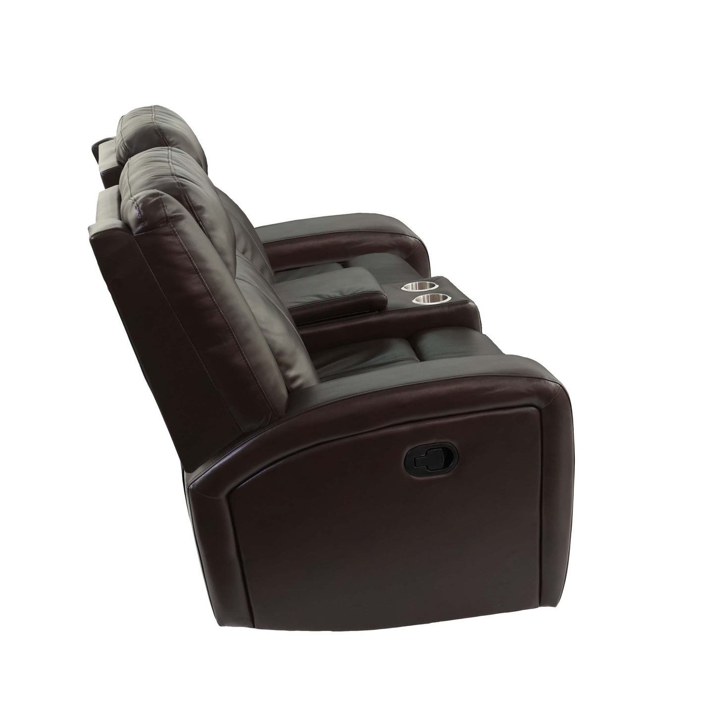 Max Recliner Console Loveseat - Dark Brown