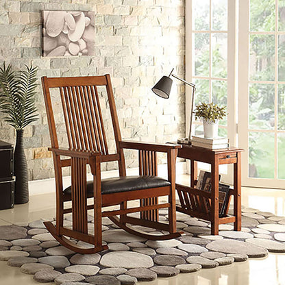 Tegan Rocking Chair with Slat Back - Brown